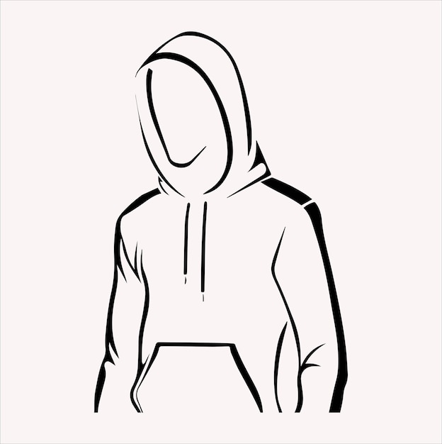 Vector a sleek and fashionable hoodie vector silhouette with a white background