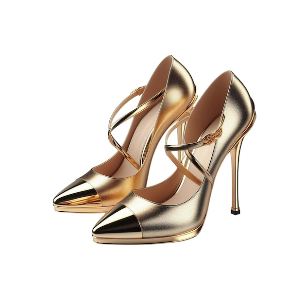 Sleek Gold Shoes Offering Elegance In Every Step vector