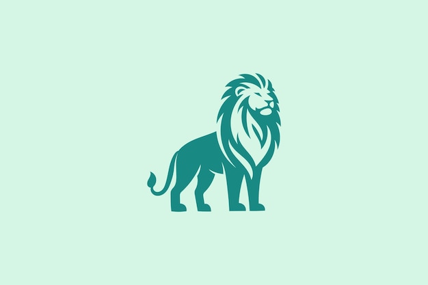 Vector a sleek lion logo featuring bold flowing lines the standing lion symbolizes power