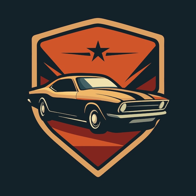 Sleek Muscle Car Sticker Art