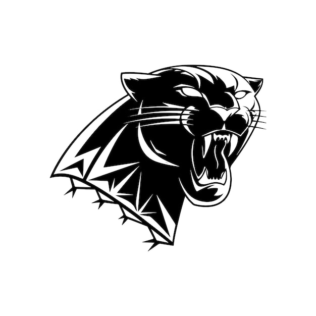 Sleek Panther Side Face for Luxury Brand Logos design black and white style