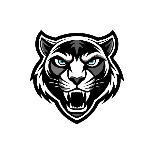 Sleek Panther Side Face for Luxury Brand Logos design black and white style