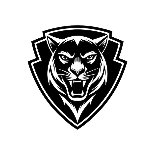 Vector sleek panther side face for luxury brand logos design black and white style