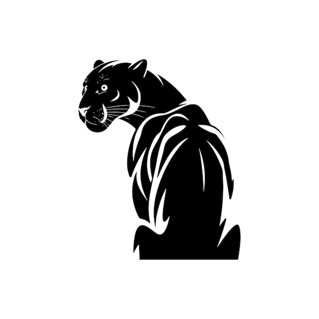 Vector sleek panther side face for luxury brand logos design black and white style