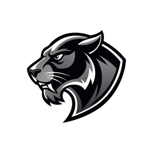 Vector sleek panther side face for luxury brand logos design black and white style