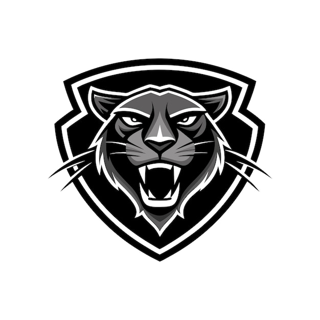 Sleek Panther Side Face for Luxury Brand Logos design black and white style