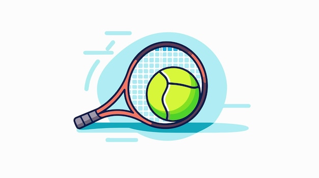 Sleek Tennis Concept Line Icon for Sports Enthusiasts