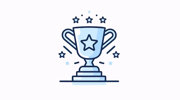 Sleek Trophy Award Line Icon for Achievement Recognition and Success Concepts