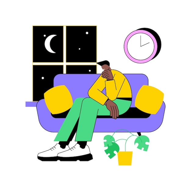 Sleep deprivation abstract concept vector illustration