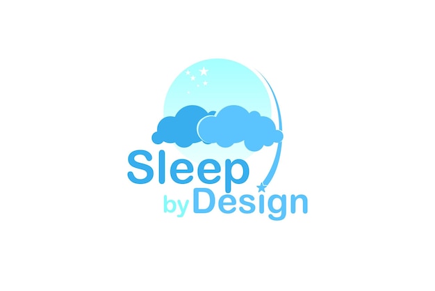 Sleep dream cloud space logo design cartoon illustration heaven decoration