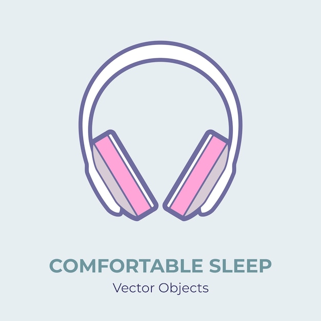 Vector sleep headphones vector isolated. comfortable sleep illustration item vector, good sleep