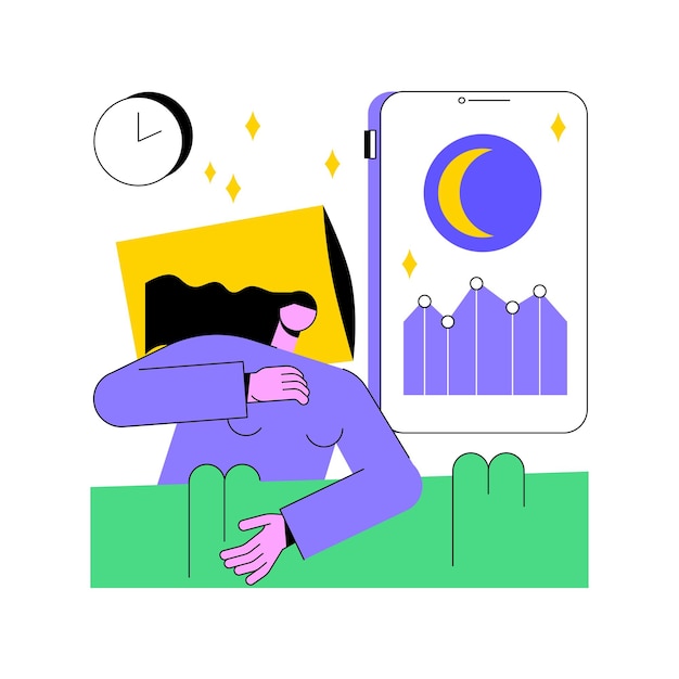 Sleep tracking abstract concept vector illustration