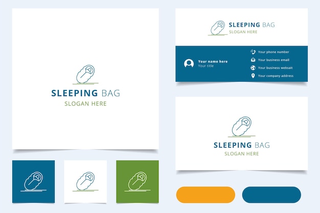 Sleeping bag logo design with editable slogan branding book