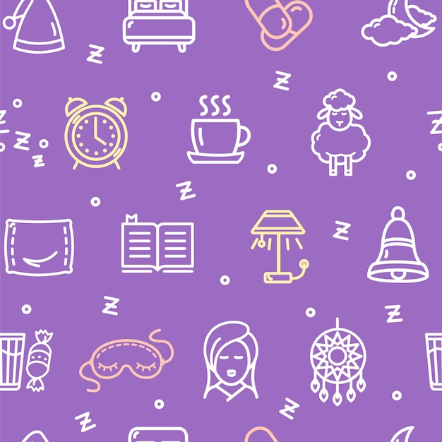 Sleeping and Insomnia Pattern Background Concept Vector