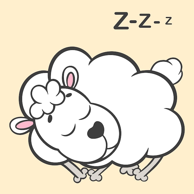 Sleeping lamb vector illustration cartoon