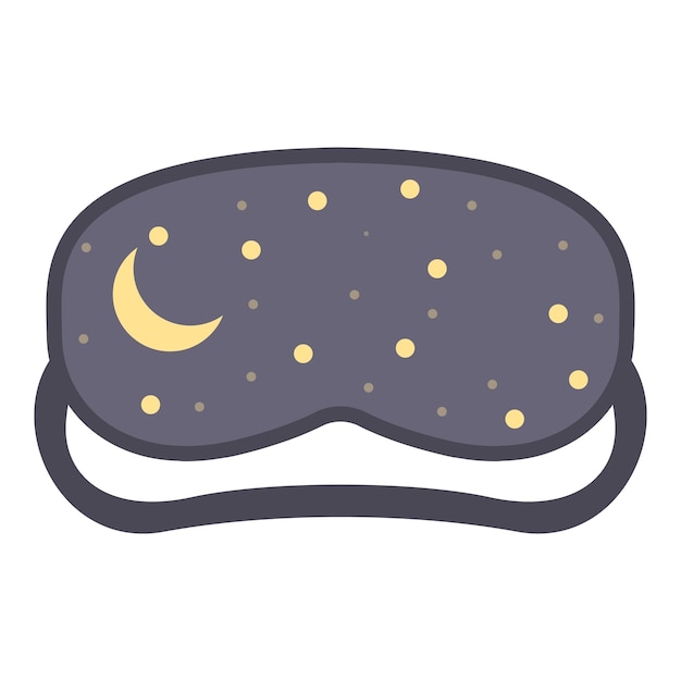 Vector sleeping mask with crescent moon and stars for sleeping well