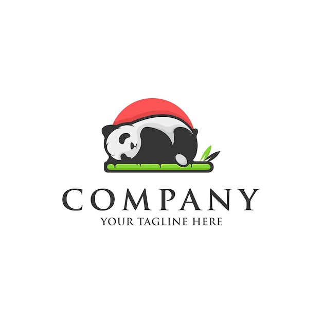 Sleeping panda logo vector illustration