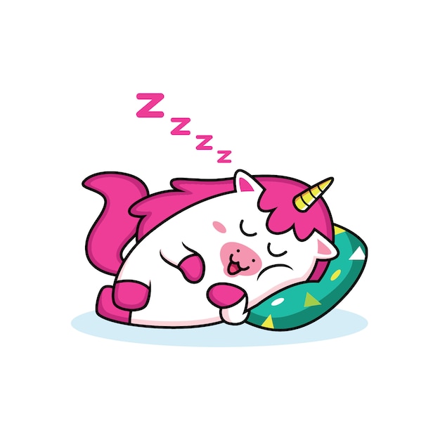 Sleeping unicorn cartoon