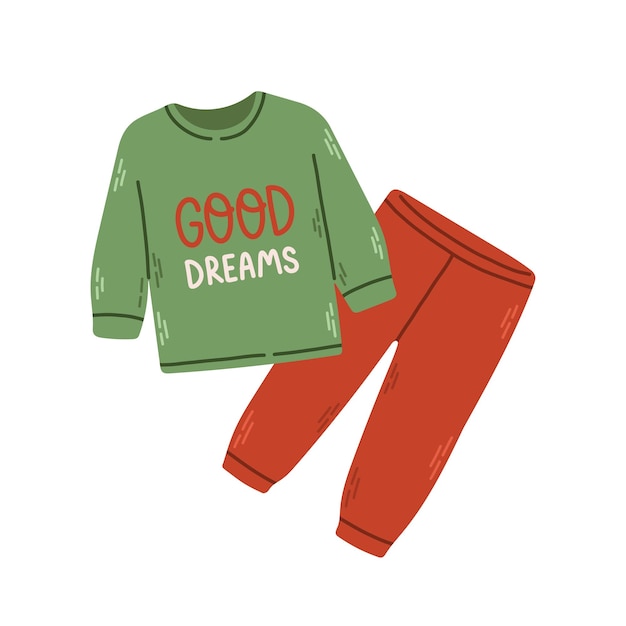 Sleepwear for boys pajama, nightgown, sleep suit, isolated vector illustration eps 10