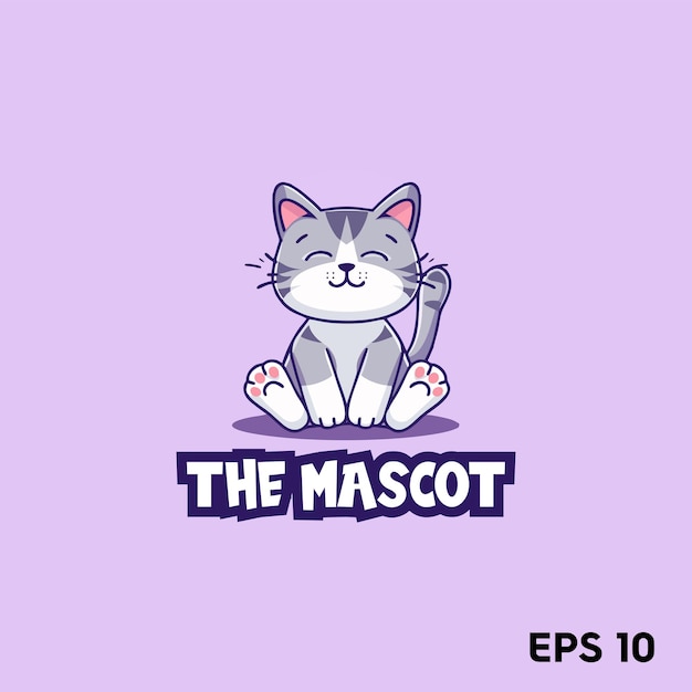 Vector sleepy cat mascot vector logo character cartoon illustration eps10