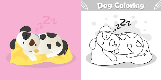 Sleepy dog coloring