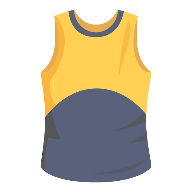 Vector sleeveless training shirt featuring yellow and blue design