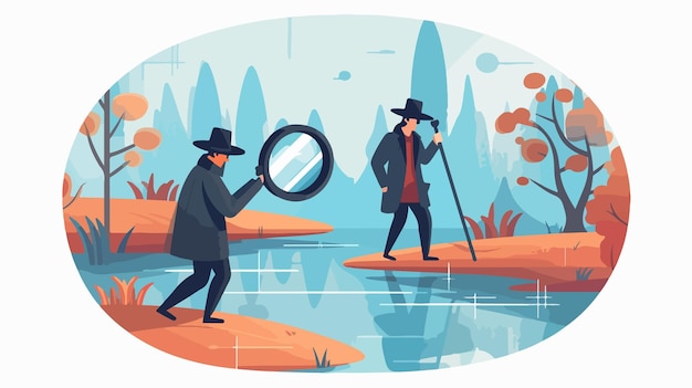 Sleuth Detective Mystery Concept with Magnifying Glass and Hat