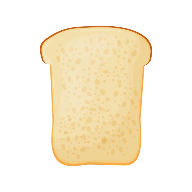 A slice of bread Toasted bread or a roll for breakfast Bakery Vector illustration on a white background