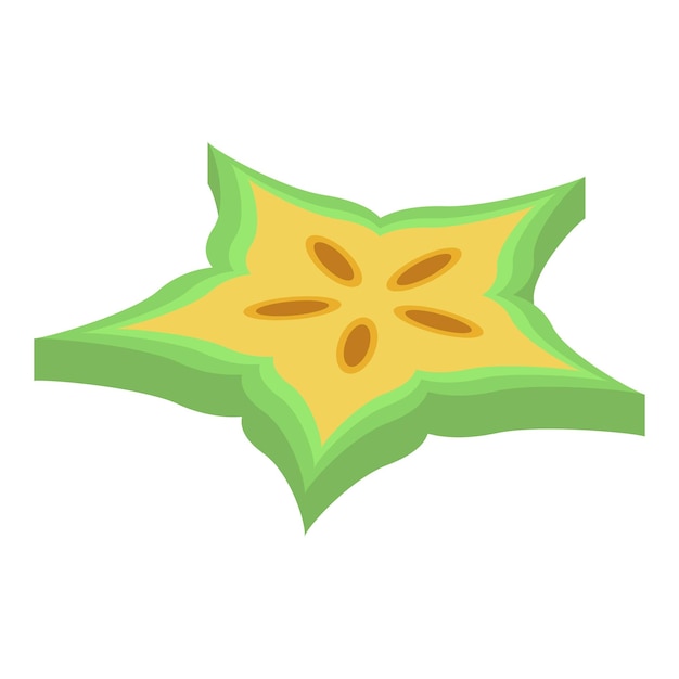 Vector slice carambola icon isometric of slice carambola vector icon for web design isolated on white background