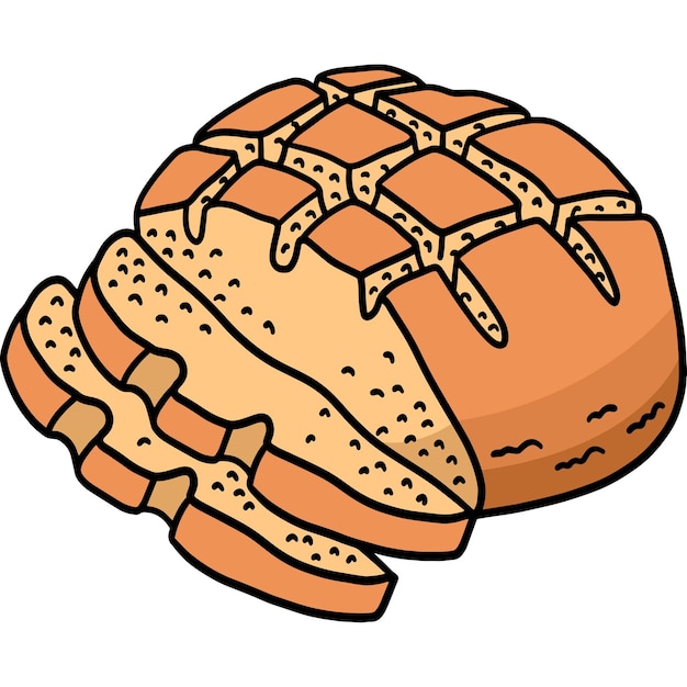 Slice Irish Soda Bread Cartoon Colored Clipart