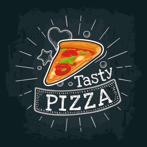 Slice pizza mexican Vector color flat illustration