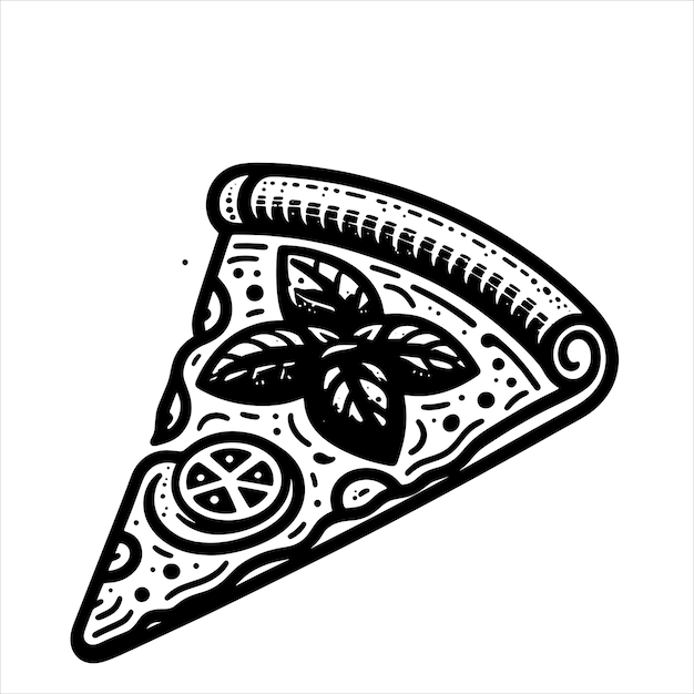 a slice of pizza with a star on it and a drawing of a pizza with a star on it