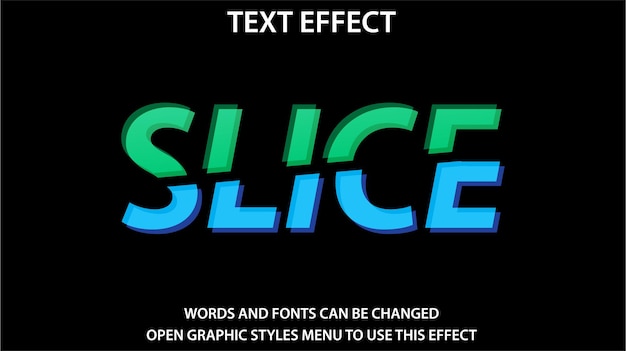 slice text effect vector illustration editable