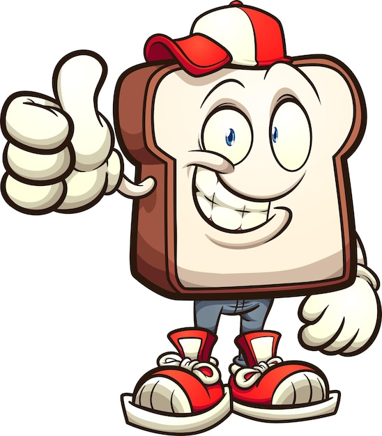 Slice of white bread cartoon character