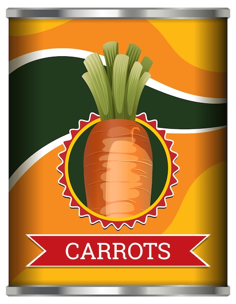 Sliced Carrot in Food Can Vector