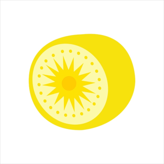 The sliced kiwi fruit comes with a vector illustration