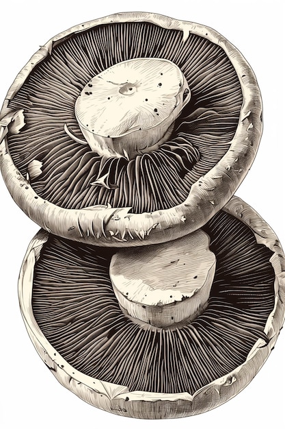 Sliced Portobello Mushrooms with Dark Gills