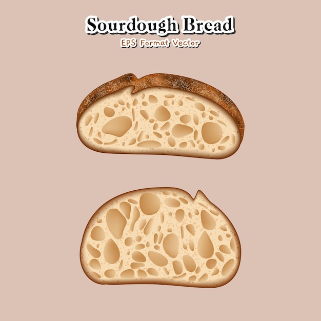 Vector sliced sourdough bread