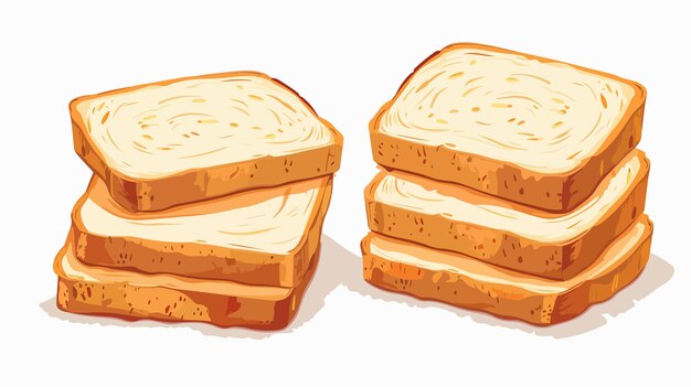 Vector sliced toast bread vector roasted crouton loaf of sandwich bread