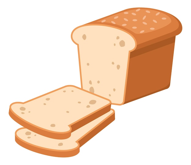 Sliced white bread Color fresh bakery icon