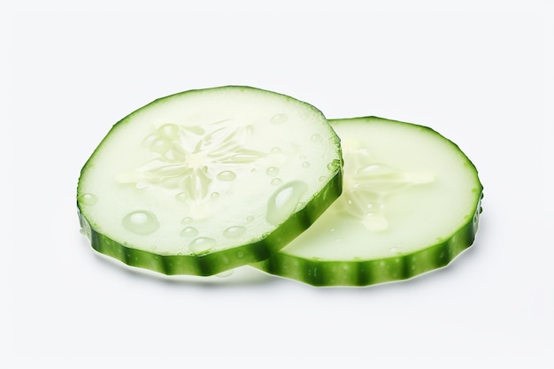 Vector sliced zucchini courgettis cucumber slice isolated on white background entire image in sharpness