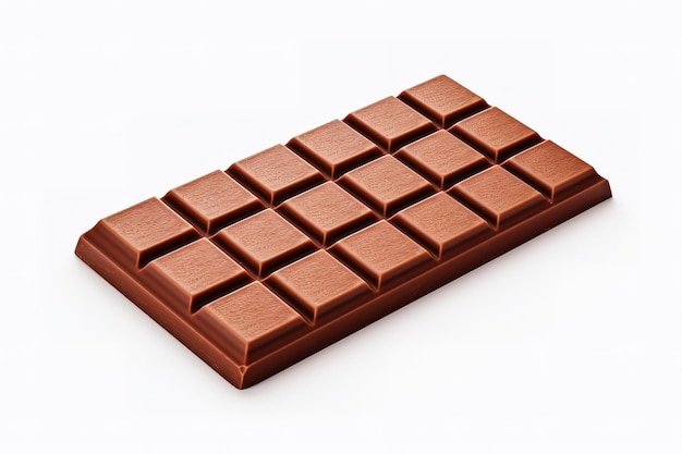 slices of milk chocolate isolated on a white background