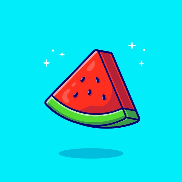 Slices Of Watermelon Cartoon Vector Icon Illustration. Food Fruit Icon Concept. Flat Cartoon Style