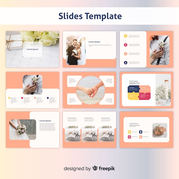 Vector slide presentation template