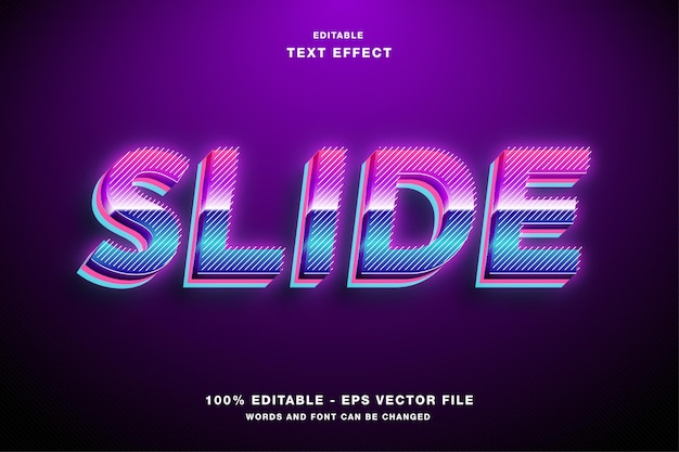 Slide Retro Wave Style Editable Text Effect