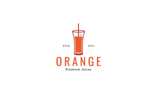 Vector slim glass with carrot juice logo symbol vector icon graphic design illustration