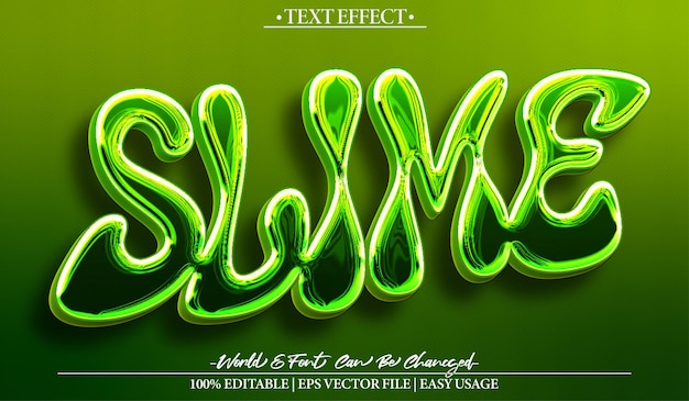 Vector slime vector text effect editable alphabet green liquid toxic drop