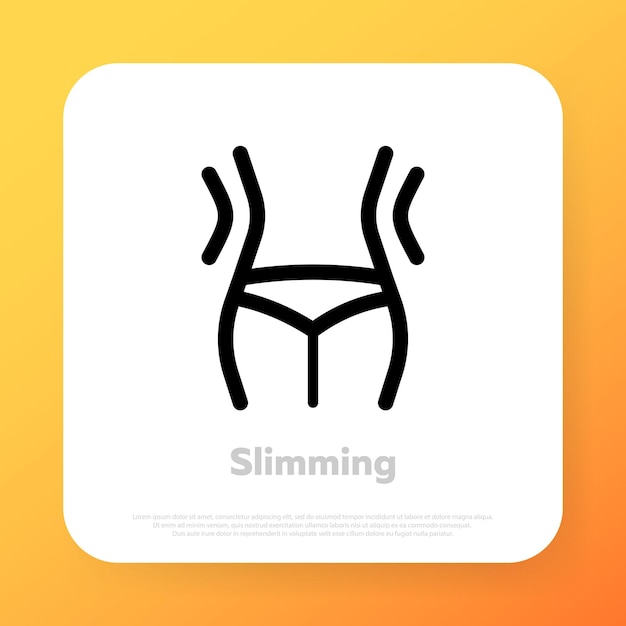 Slimming icon. Slim body. Health lifestyle. Diet and sport concept. Vector line icon for Business and Advertising