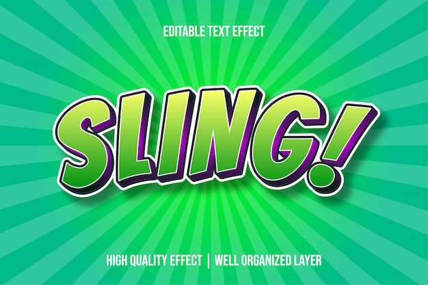 Sling Green Cartoon Text Style Effect