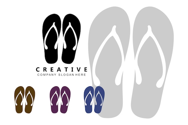 Slippers logo design illustration of shoe replacement gaiters